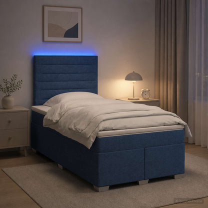 Boxspringbed met matras met hoofdeinde Blauw 120 x 190 cm Stof