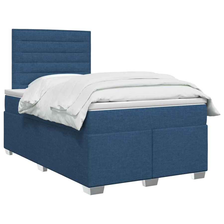 Boxspringbed met matras met hoofdeinde Blauw 120 x 190 cm Stof
