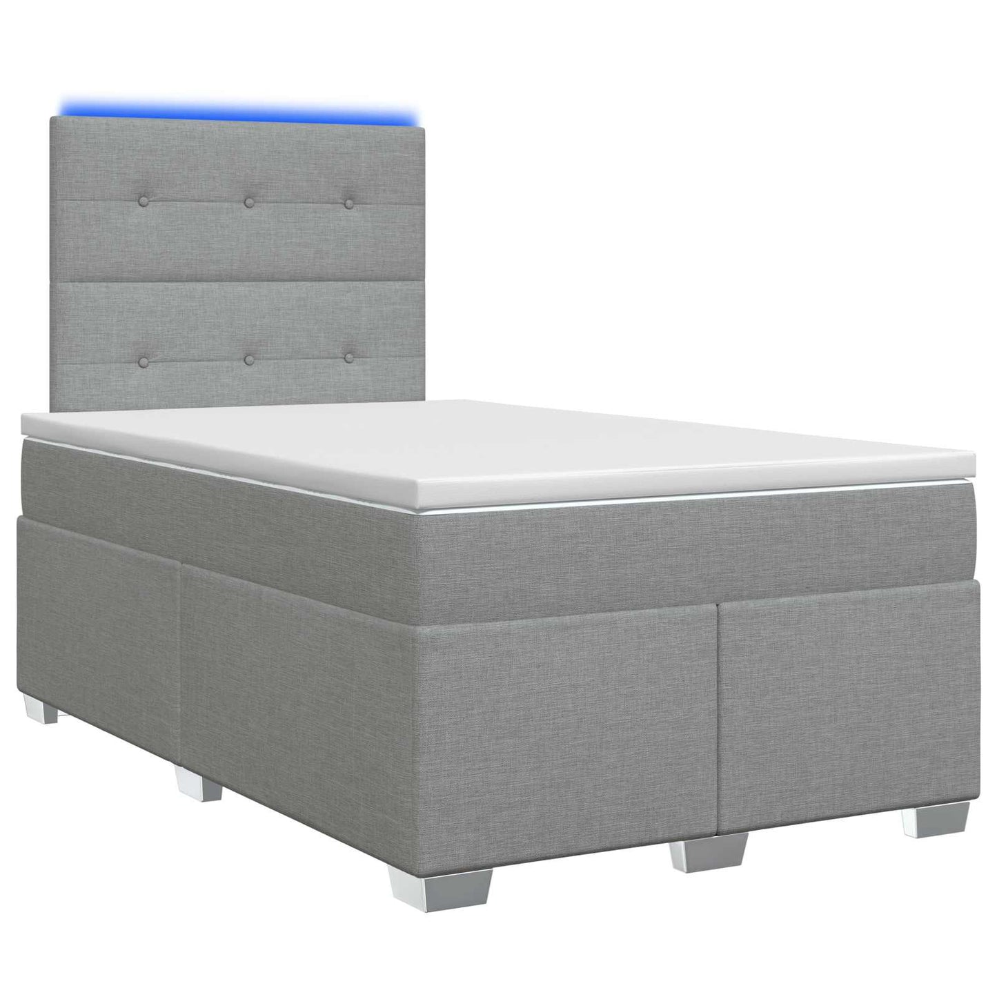 Boxspringbed met matras Lichtgrijs 120 x 190 cm Stof