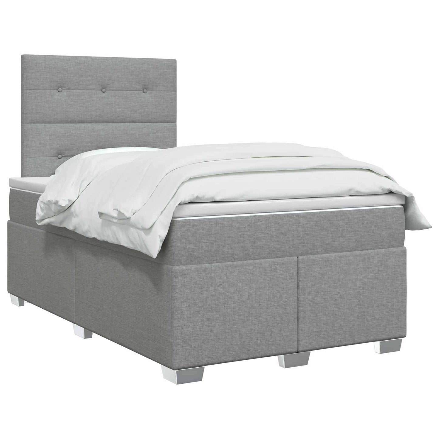 Boxspringbed met matras Lichtgrijs 120 x 190 cm Stof