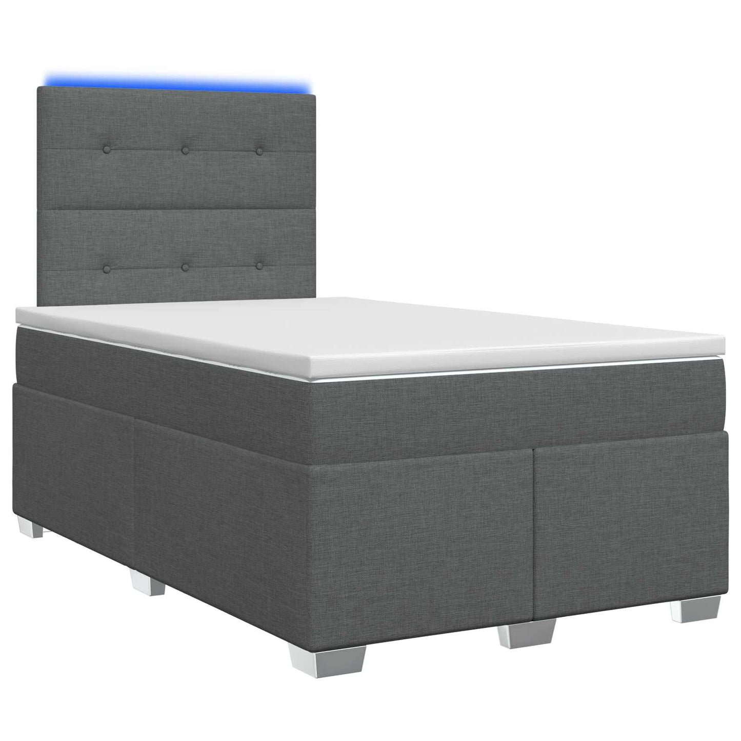 Boxspringbed met matras Donkergrijs 120 x 190 cm Stof
