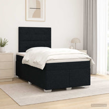 Boxspringbed met matras met hoofdeinde Zwart 120 x 190 cm Stof