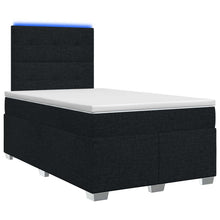Boxspringbed met matras met hoofdeinde Zwart 120 x 190 cm Stof
