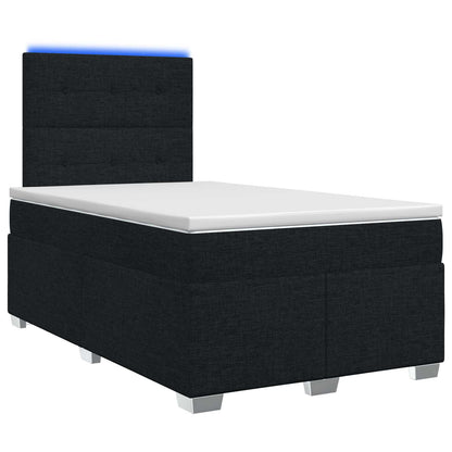 Boxspringbed met matras met hoofdeinde Zwart 120 x 190 cm Stof