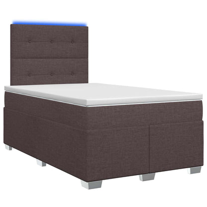 Boxspringbed met matras Donkerbruin 120 x 190 cm Stof