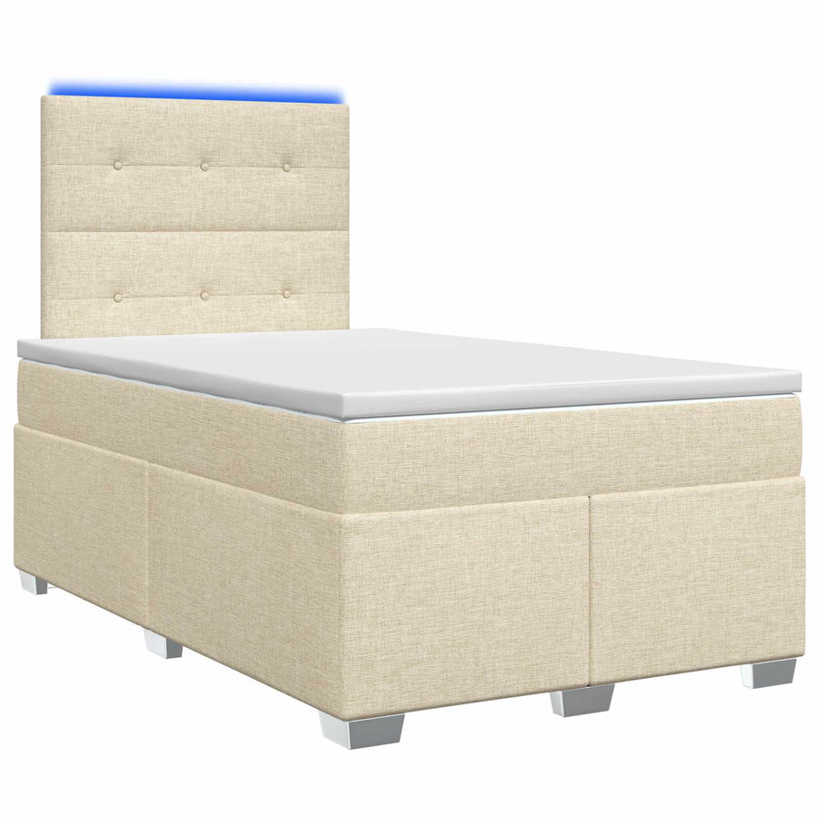 Boxspringbed met matras Crèmekleurig 120 x 190 cm Stof