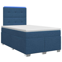 Boxspringbed met matras met hoofdeinde Blauw 120 x 190 cm Stof