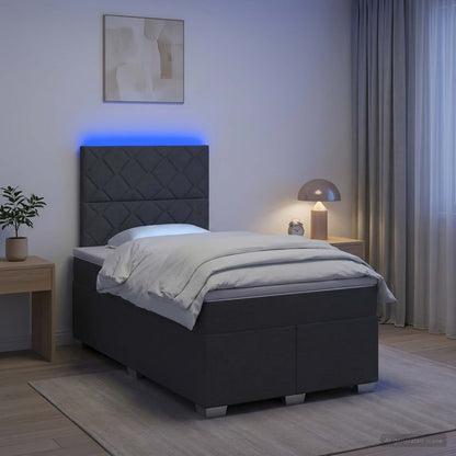 Boxspringbed met matras Donkergrijs 120 x 190 cm Stof