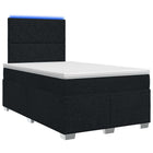 Boxspringbed met matras met hoofdeinde Zwart 120 x 190 cm Stof
