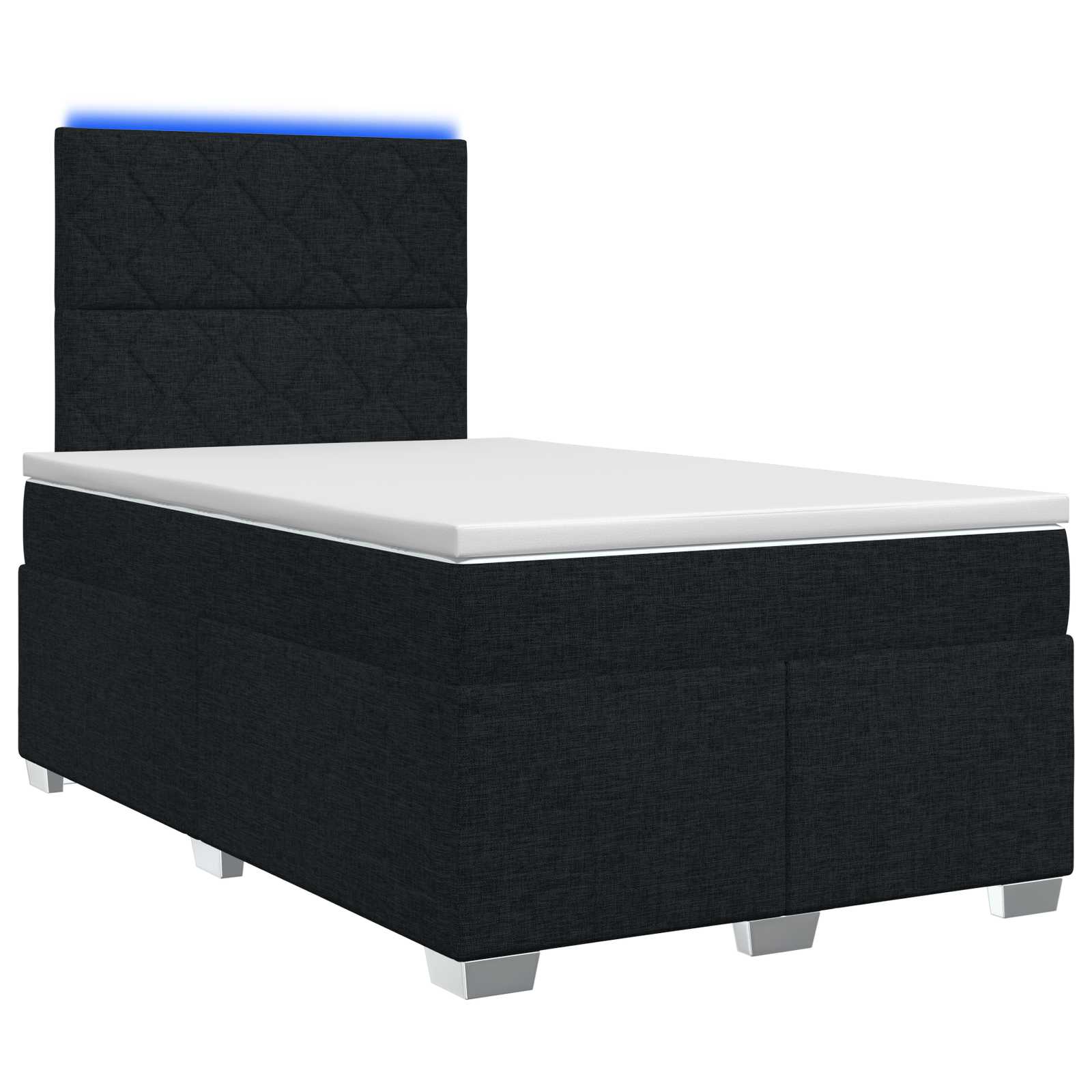 Boxspringbed met matras met hoofdeinde Zwart 120 x 190 cm Stof