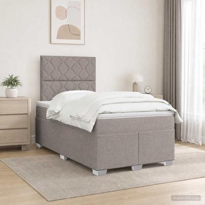 Boxspringbed met matras met hoofdeinde Taupe 120 x 200 cm Stof
