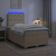 Boxspringbed met matras 120x200 cm crèmekleurig