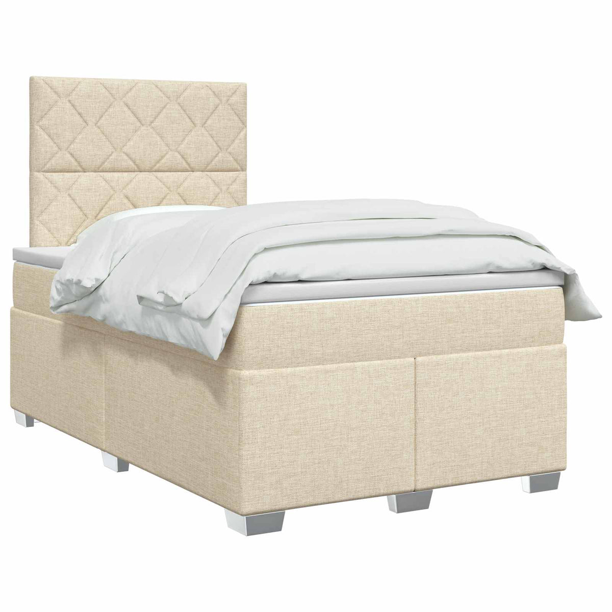 Boxspringbed met matras Crèmekleurig 120 x 190 cm Stof