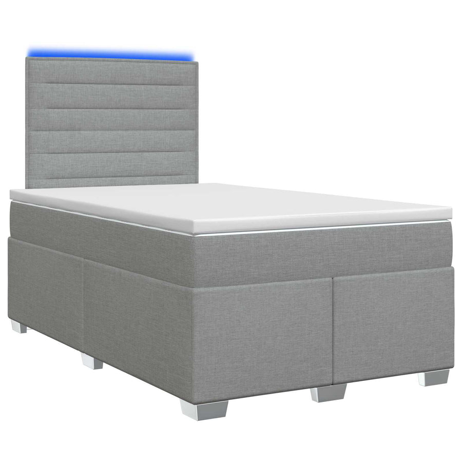 Boxspringbed met matras Lichtgrijs 120 x 200 cm Stof