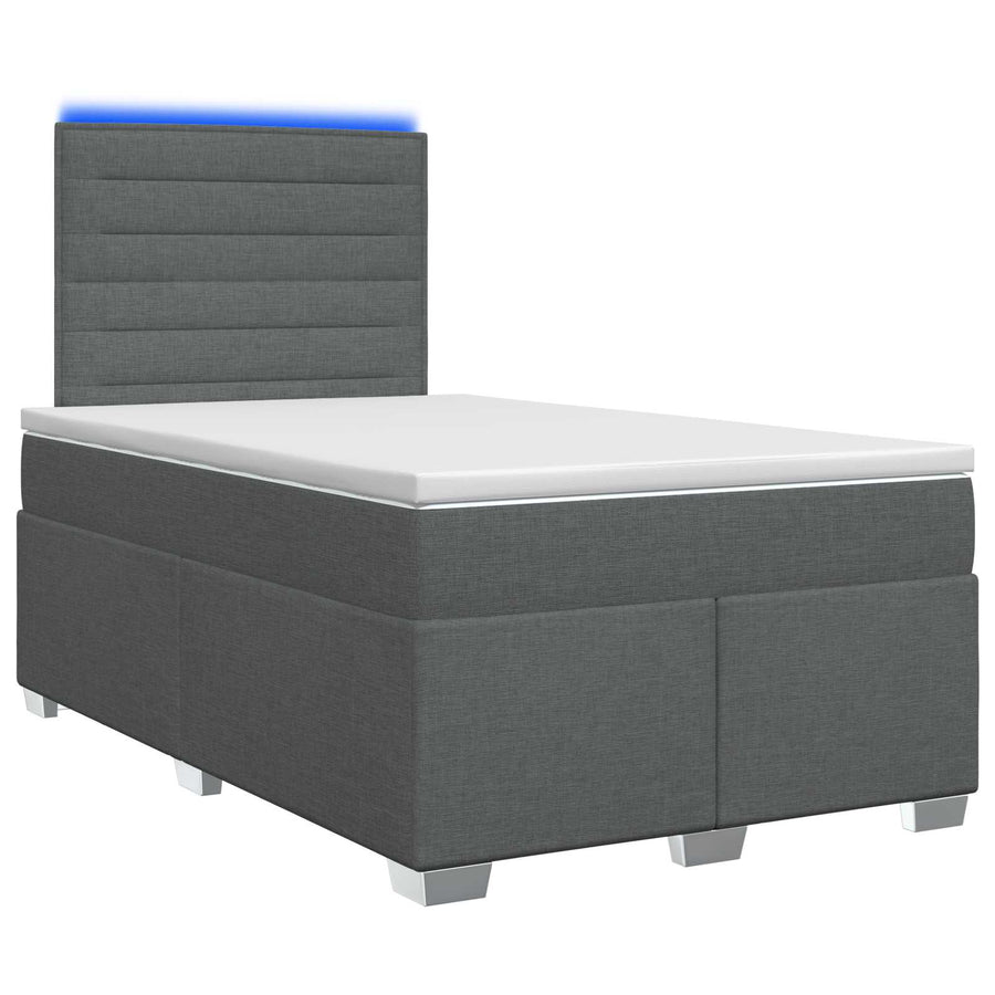 Boxspringbed met matras Donkergrijs 120 x 200 cm Stof