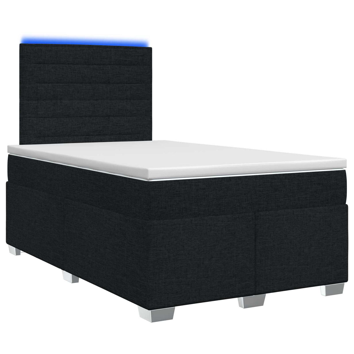 Boxspringbed met matras met hoofdeinde Zwart 120 x 200 cm Stof