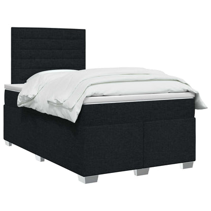 Boxspringbed met matras met hoofdeinde Zwart 120 x 200 cm Stof
