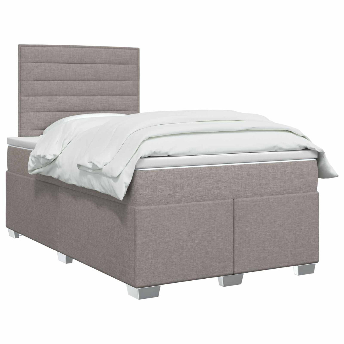 Boxspringbed met matras met hoofdeinde Taupe 120 x 200 cm Stof