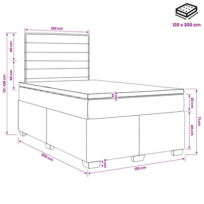 Boxspringbed met matras met hoofdeinde Taupe 120 x 200 cm Stof