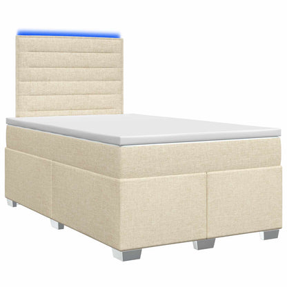 Boxspringbed met matras Crèmekleurig 120 x 200 cm Stof