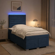 Boxspringbed 120x200 cm blauw stof