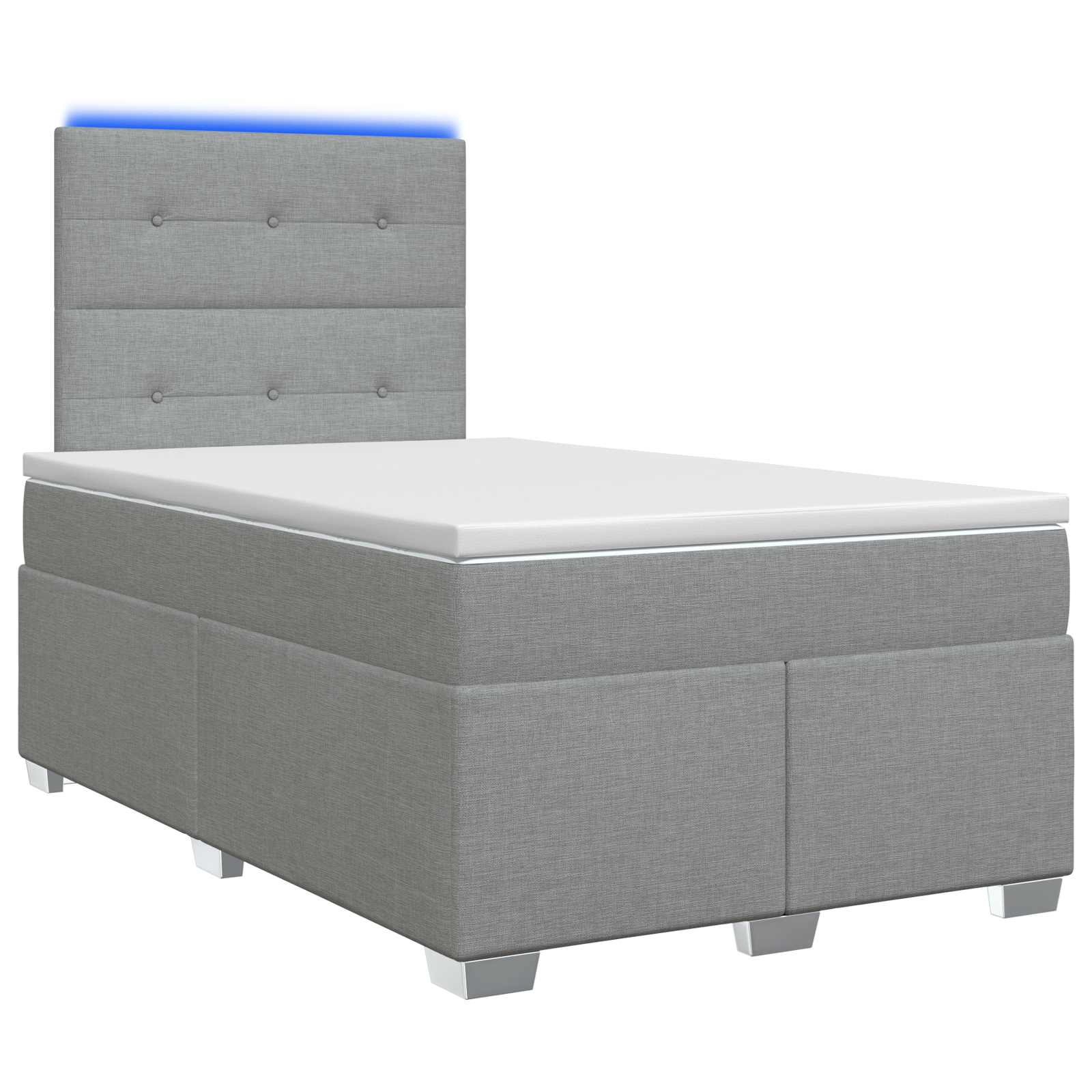 Boxspringbed met matras Lichtgrijs 120 x 200 cm Stof