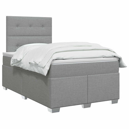Boxspringbed met matras Lichtgrijs 120 x 200 cm Stof