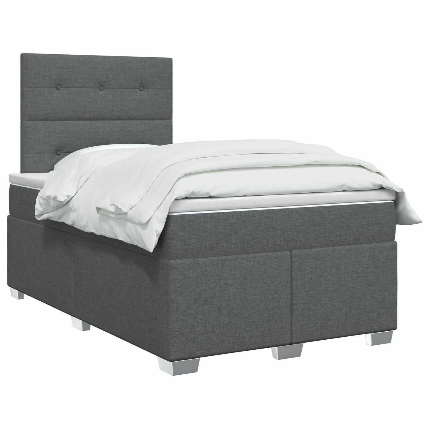 Boxspringbed met matras Donkergrijs 120 x 200 cm Stof