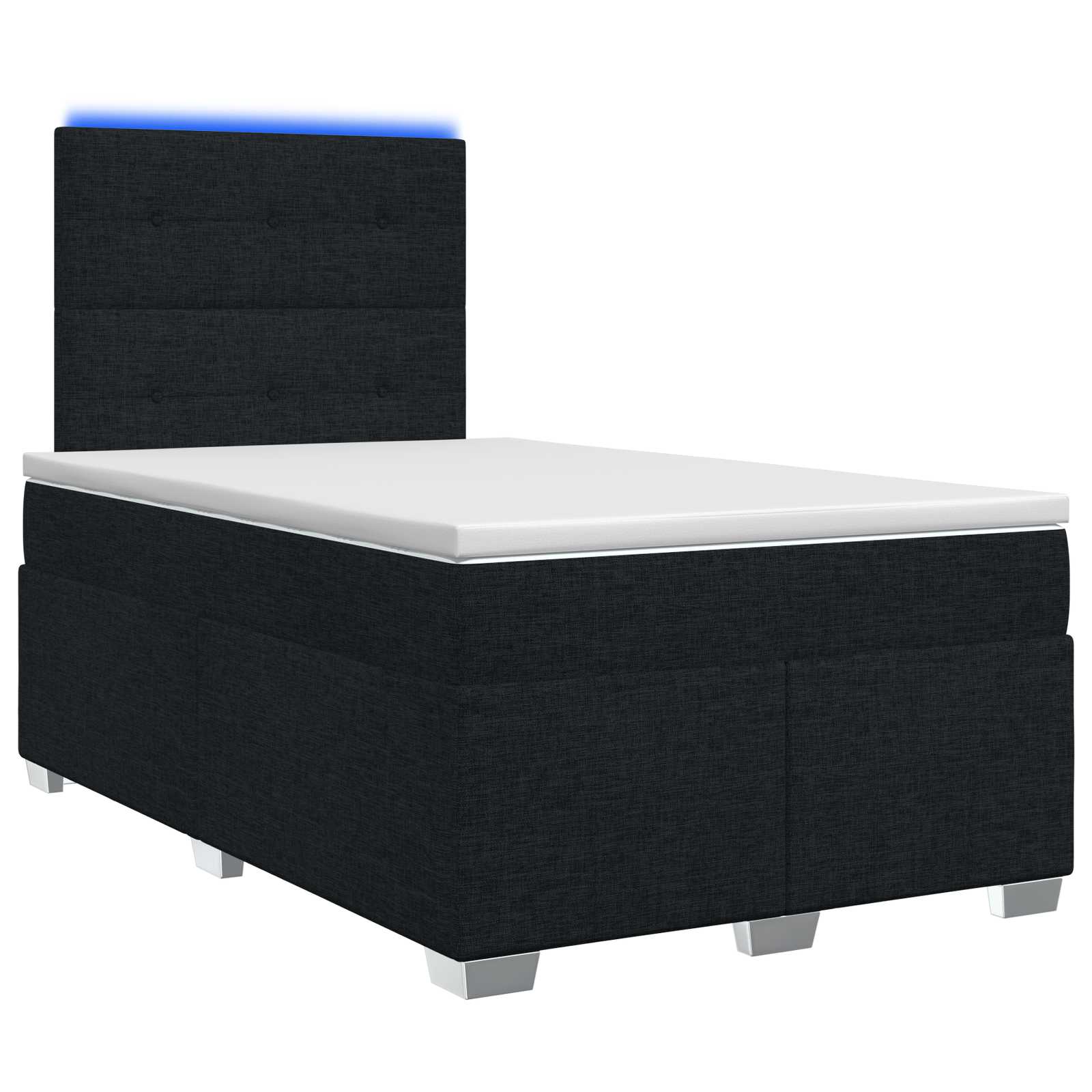 Boxspringbed met matras met hoofdeinde Zwart 120 x 200 cm Stof
