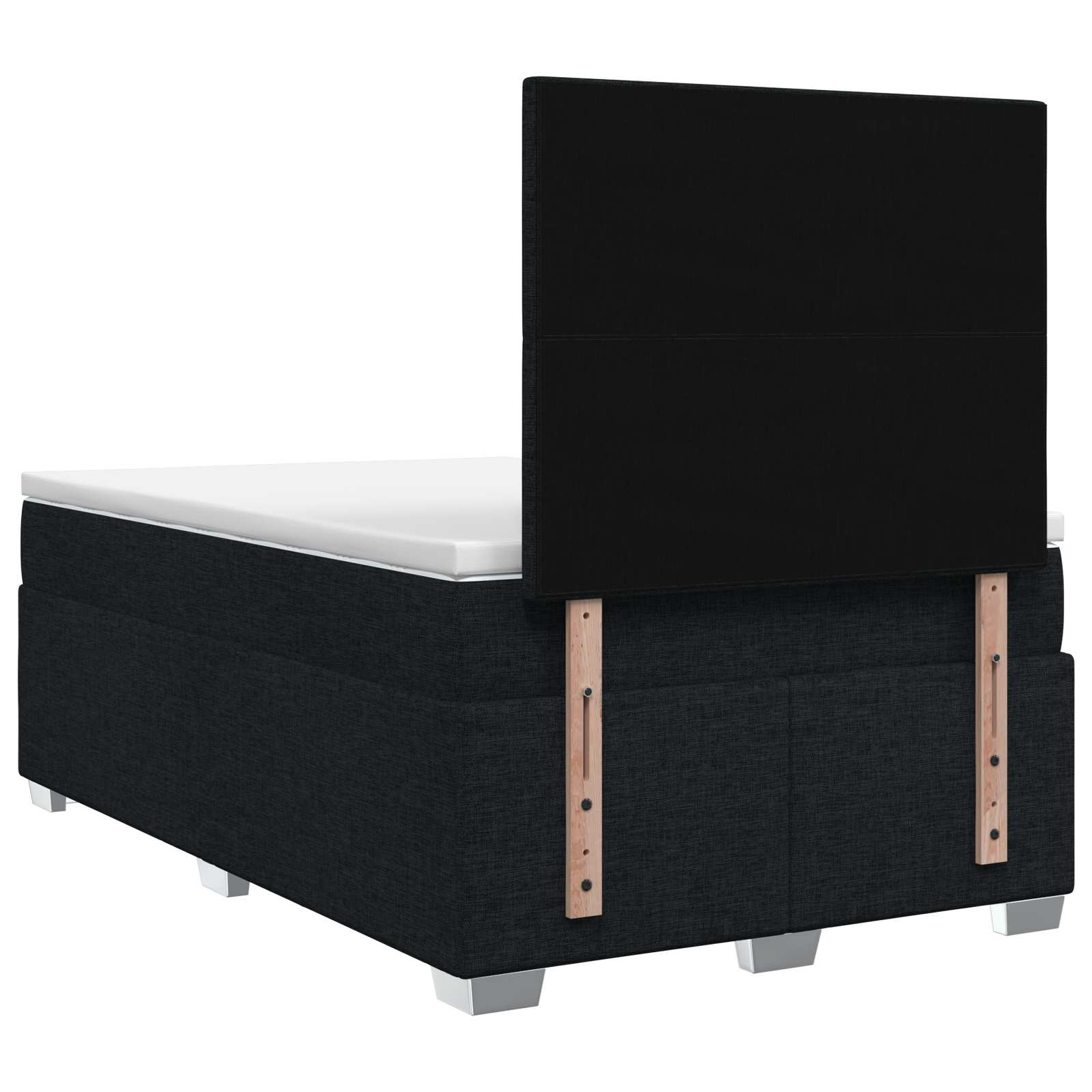 Boxspringbed met matras met hoofdeinde Zwart 120 x 200 cm Stof