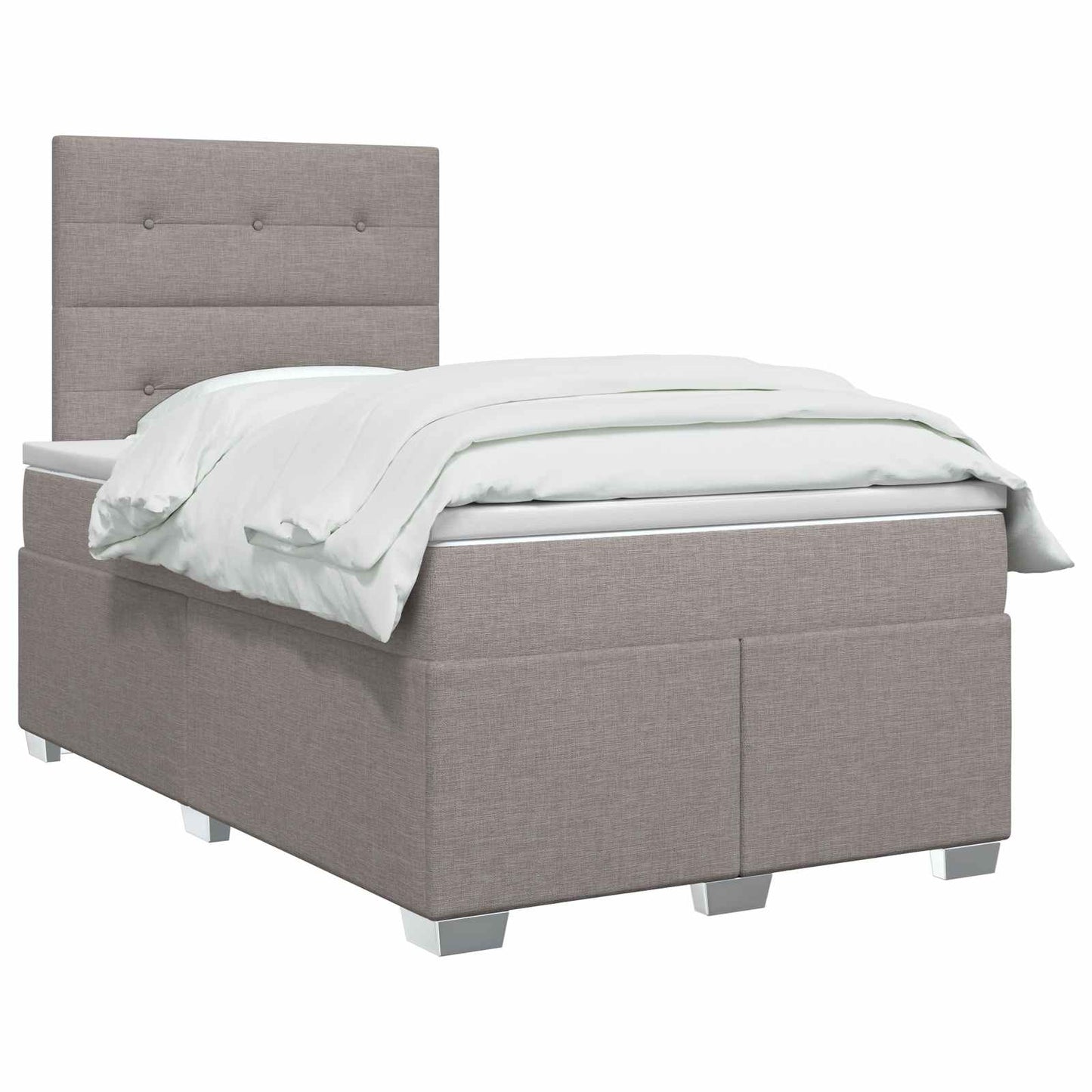 Boxspringbed met matras met hoofdeinde Taupe 120 x 200 cm Stof