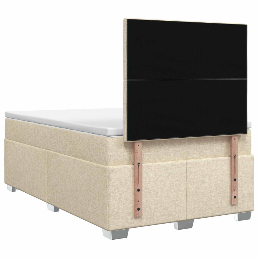 Boxspringbed met matras Crèmekleurig 120 x 200 cm Stof