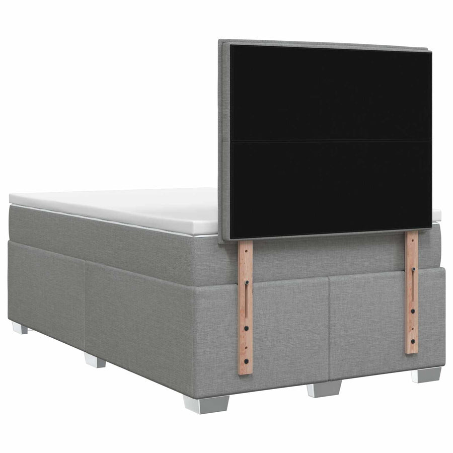 Boxspringbed met matras Lichtgrijs 120 x 200 cm Stof
