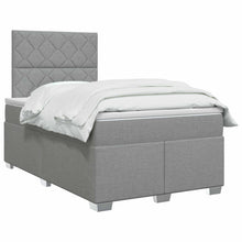 Boxspringbed met matras Lichtgrijs 120 x 200 cm Stof