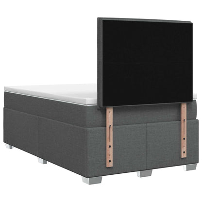 Boxspringbed met matras Donkergrijs 120 x 200 cm Stof