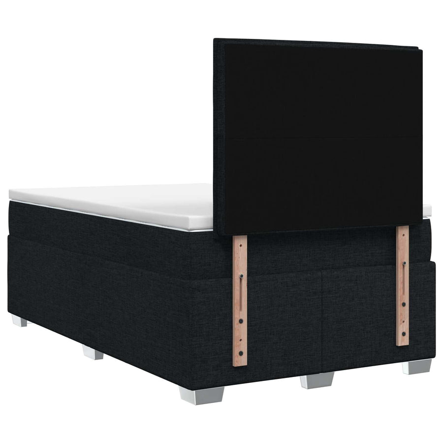 Boxspringbed met matras met hoofdeinde Zwart 120 x 200 cm Stof