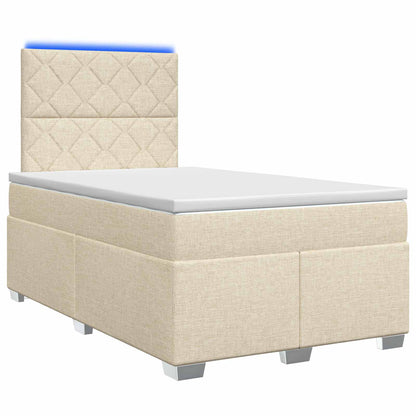 Boxspringbed met matras Crèmekleurig 120 x 200 cm Stof