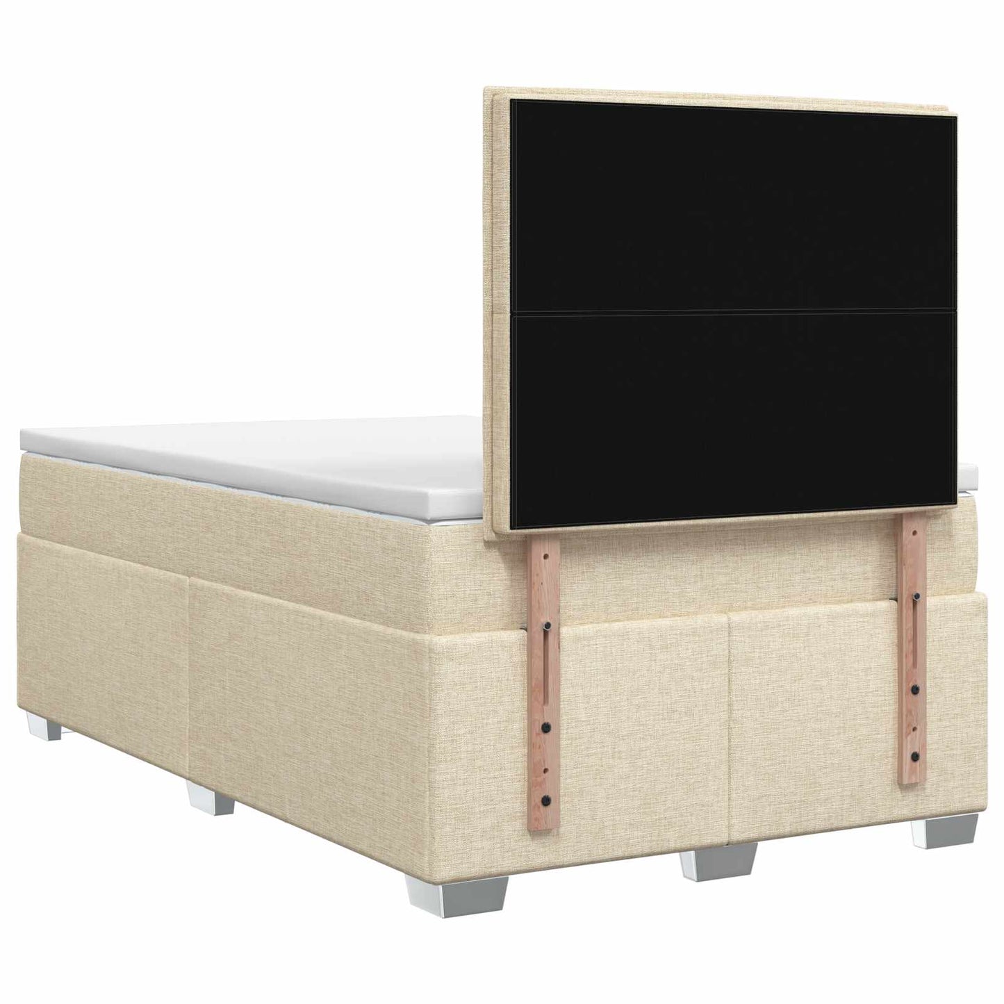 Boxspringbed met matras Crèmekleurig 120 x 200 cm Stof