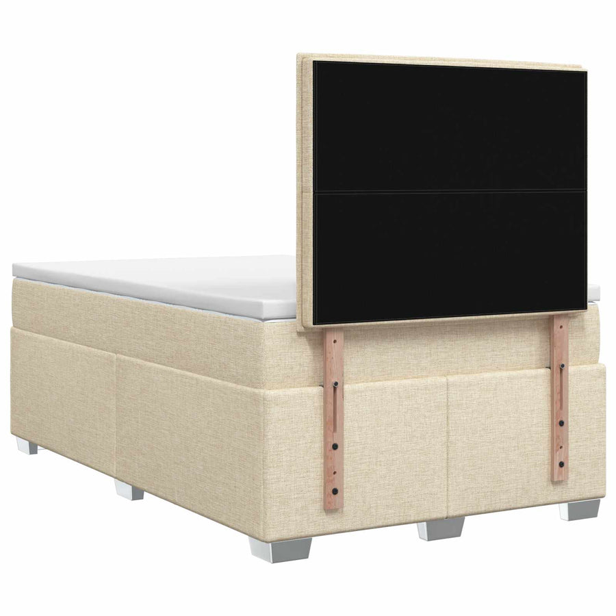 Boxspringbed met matras Crèmekleurig 120 x 200 cm Stof