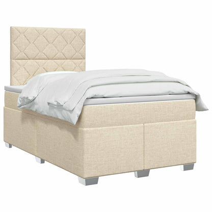 Boxspringbed met matras Crèmekleurig 120 x 200 cm Stof