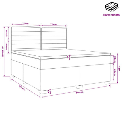 Boxspringbed met matras met hoofdeinde Zwart 140 x 190 cm Stof
