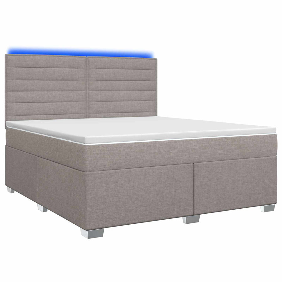 Boxspringbed met matras met hoofdeinde Taupe 140 x 190 cm Stof