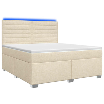 Boxspringbed met matras Crèmekleurig 140 x 190 cm Stof