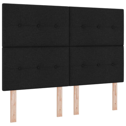Boxspringbed met matras met hoofdeinde Zwart 140 x 190 cm Stof
