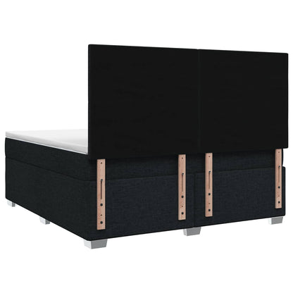 Boxspringbed met matras met hoofdeinde Zwart 140 x 190 cm Stof