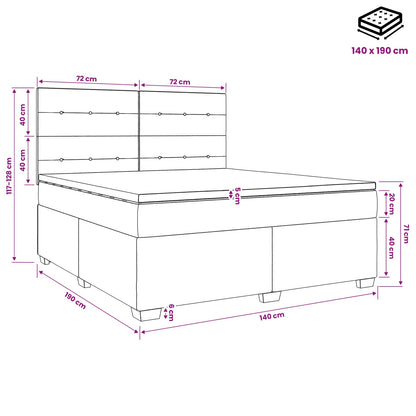 Boxspringbed met matras met hoofdeinde Zwart 140 x 190 cm Stof