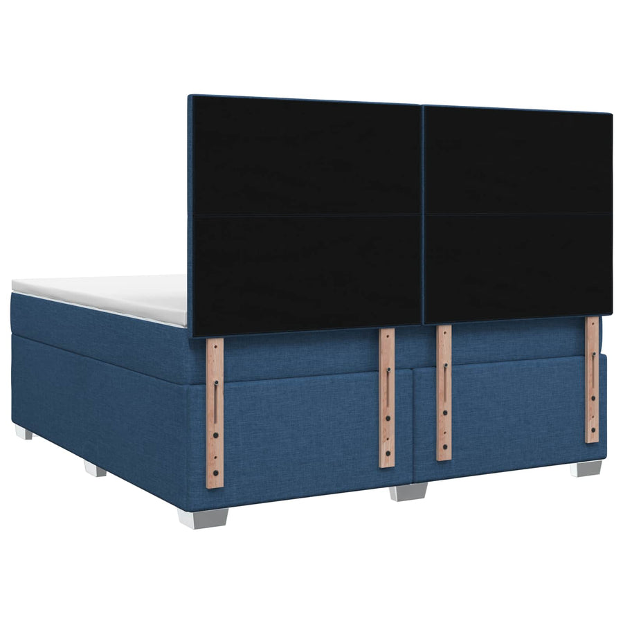 Boxspringbed met matras met hoofdeinde Blauw 140 x 190 cm Stof