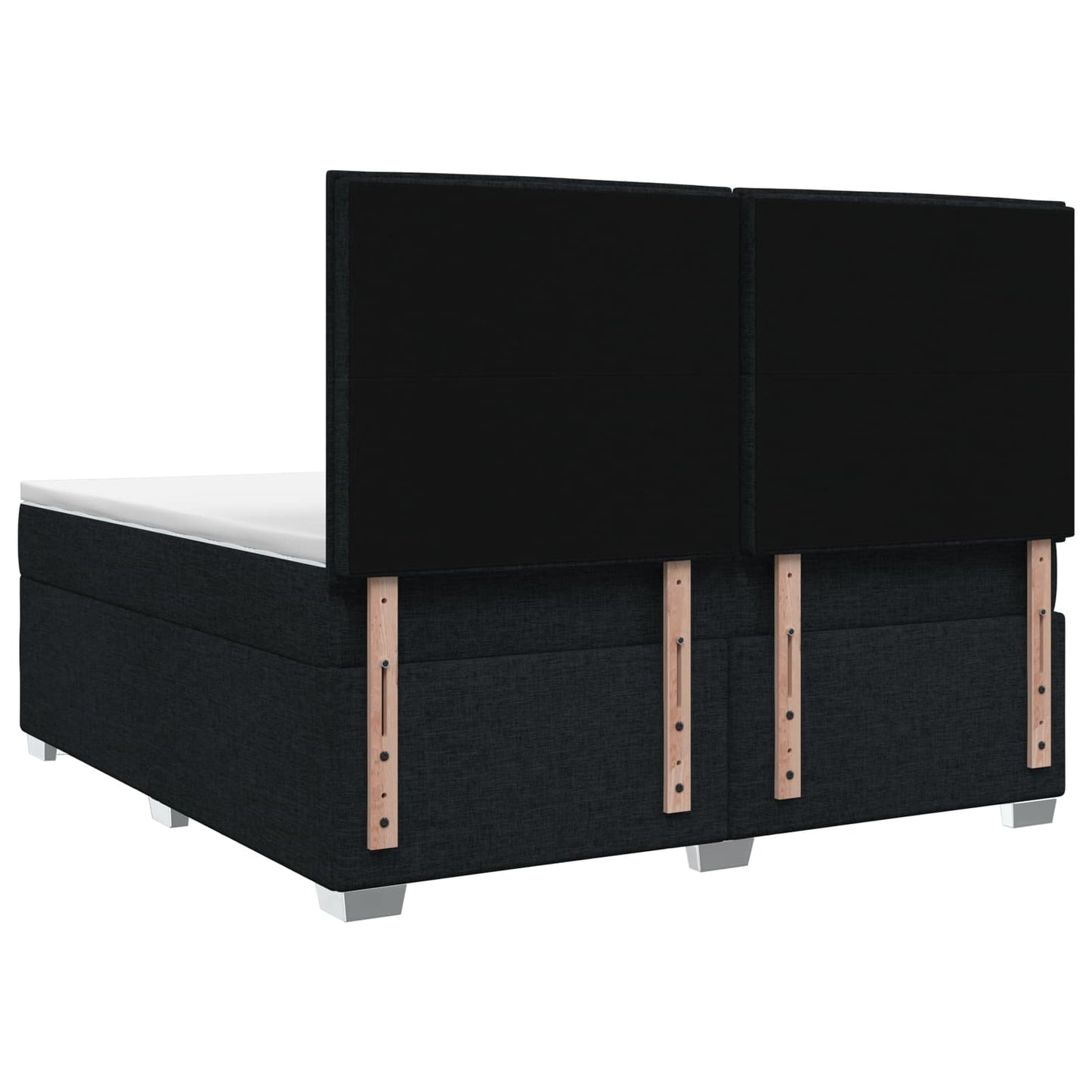 Boxspringbed met matras met hoofdeinde Zwart 140 x 190 cm Stof