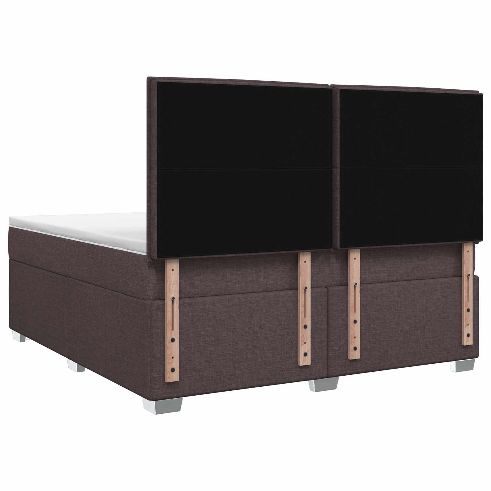 Boxspringbed met matras Donkerbruin 140 x 190 cm Stof