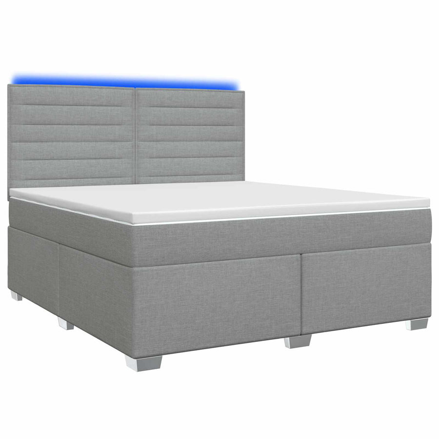 Boxspringbed met matras Lichtgrijs 140 x 200 cm Stof